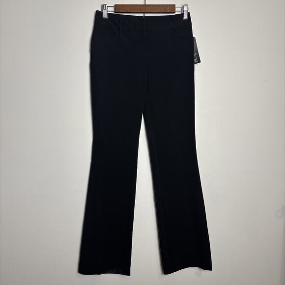 BCX Black Dress Pants Size 0 Trouser Straight Leg Career Stretch Mid Rise - Picture 1 of 8